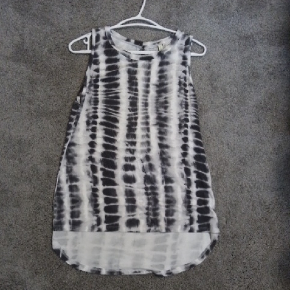 NWT Black and White Tie-Dye Sleeveless Top by Shannon Passero